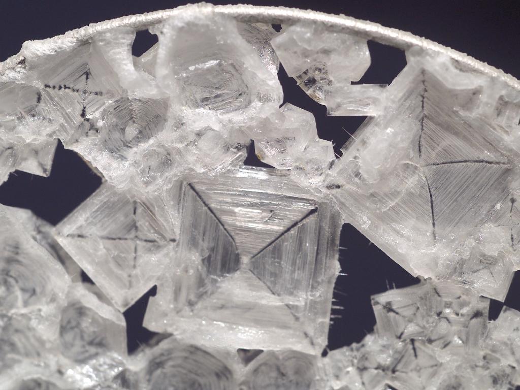 ISS Destiny: Sodium chloride ((common/table) salt) crystals in a water bubble within a 50-millimeter metal loop.